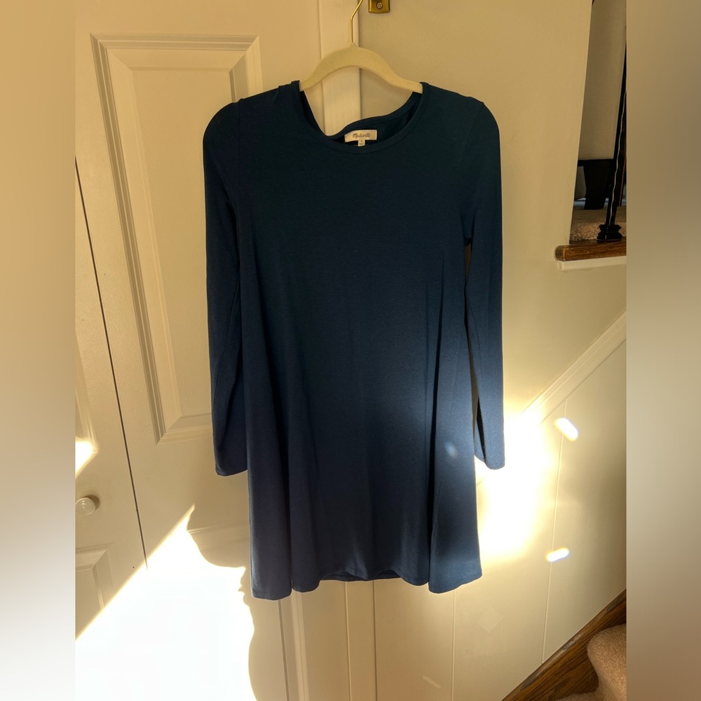 Madewell Cobalt Blue T-Shirt Jersey Swing Dress